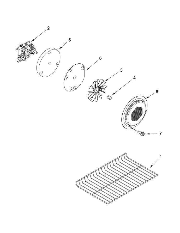 Internal Oven Parts Diagram and Parts List for WGG755S0BE01  Whirlpool Range