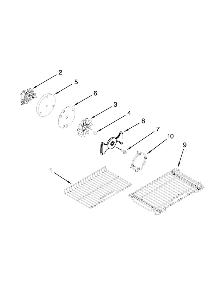 Internal Oven Parts Diagram and Parts List for KGRS505XSS05  KitchenAid Range