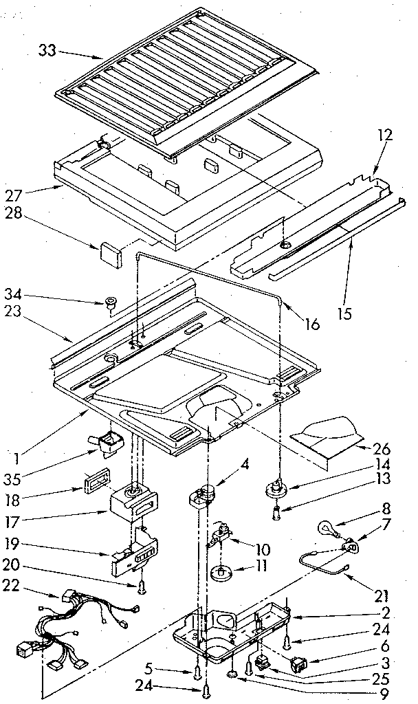 Compartment Separator Diagram and Parts List for ET16AKXSN01  Whirlpool Refrigerator
