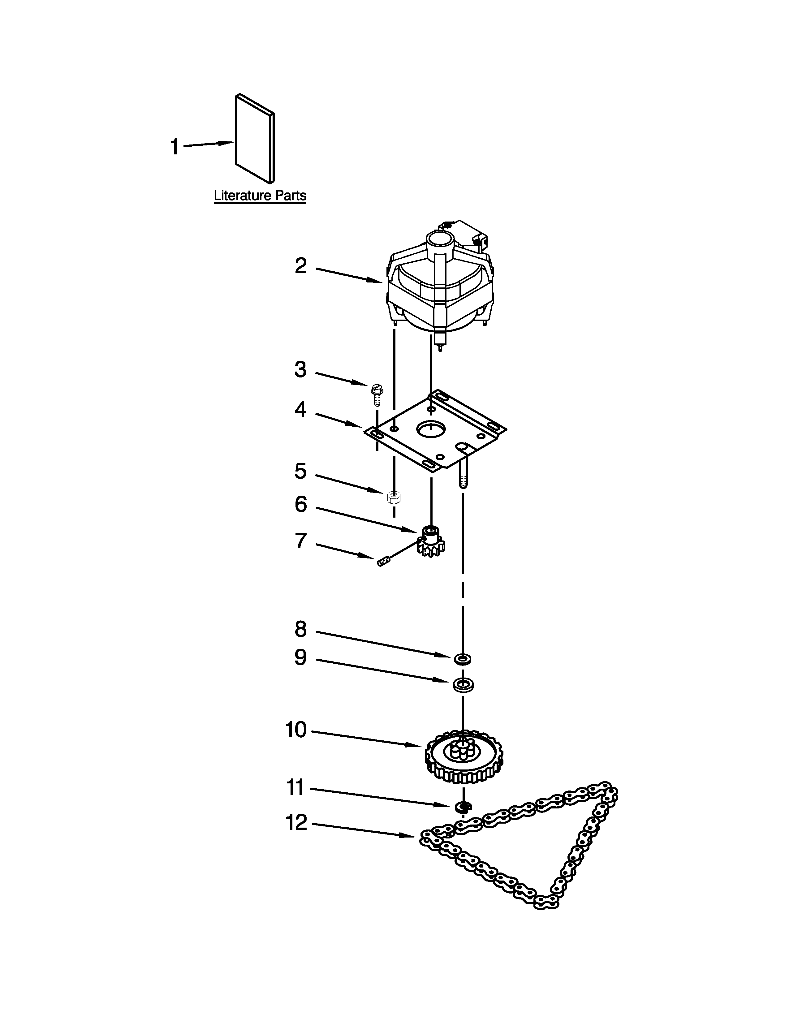 Motor And Drive Parts Diagram and Parts List for 66514724113  Kenmore Trash Compactor