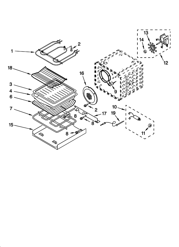 Diagram 5 Diagram and Parts List for KEBC177KSS05  KitchenAid Wall Oven