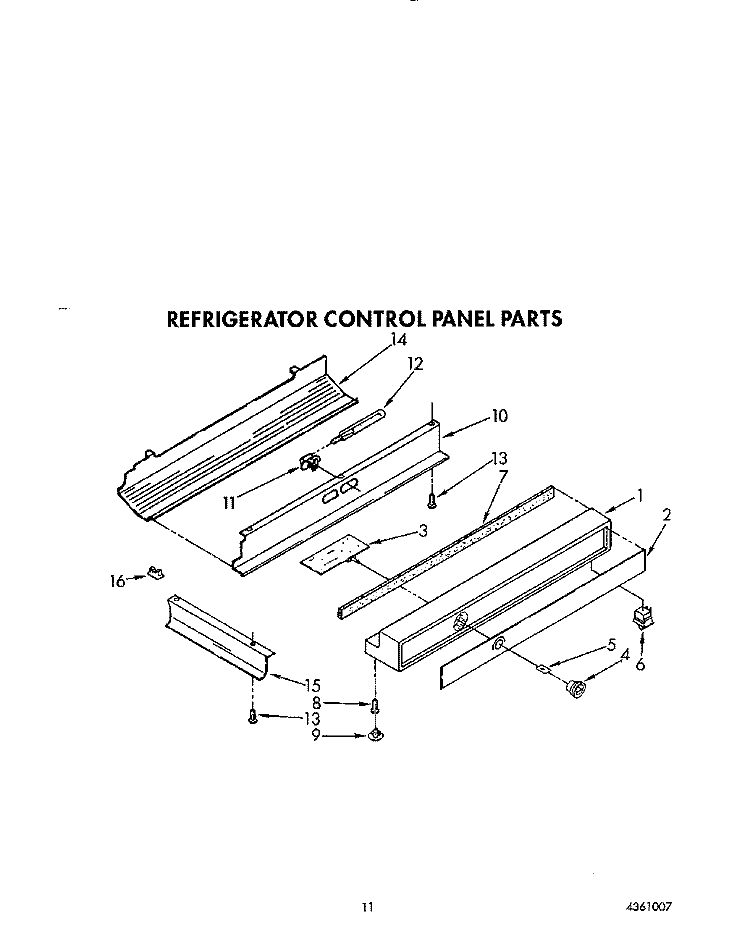 REFRIGERATOR CONTROL PANEL Diagram and Parts List for KSSS42DWW00  KitchenAid Refrigerator
