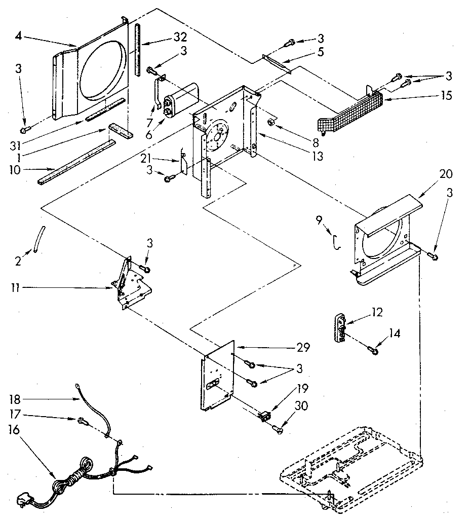 Air flow and control Diagram and Parts List for 1068750513-AC  Kenmore Air Conditioner