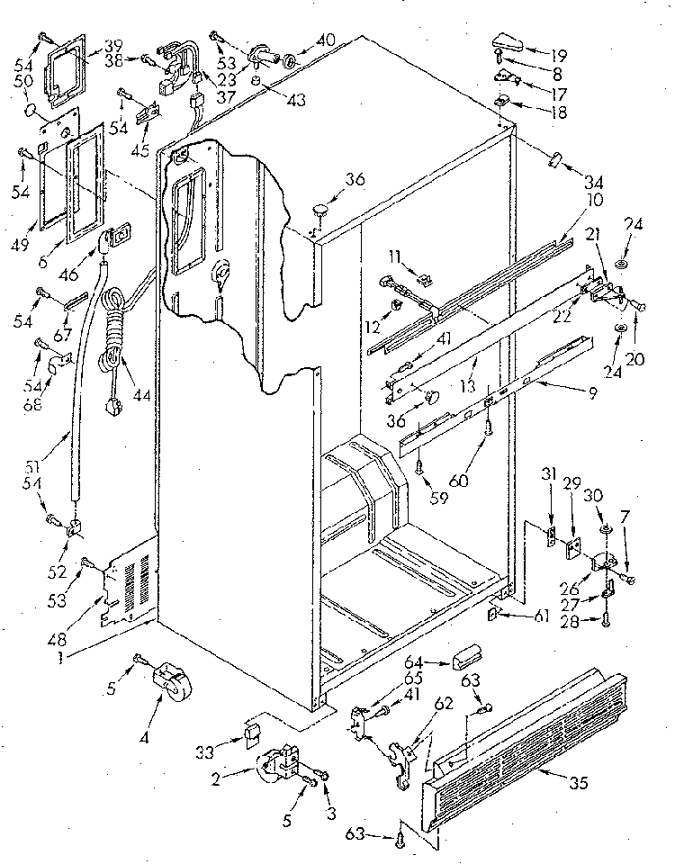Cabinet Diagram and Parts List for ET20GKXSG02  Whirlpool Refrigerator