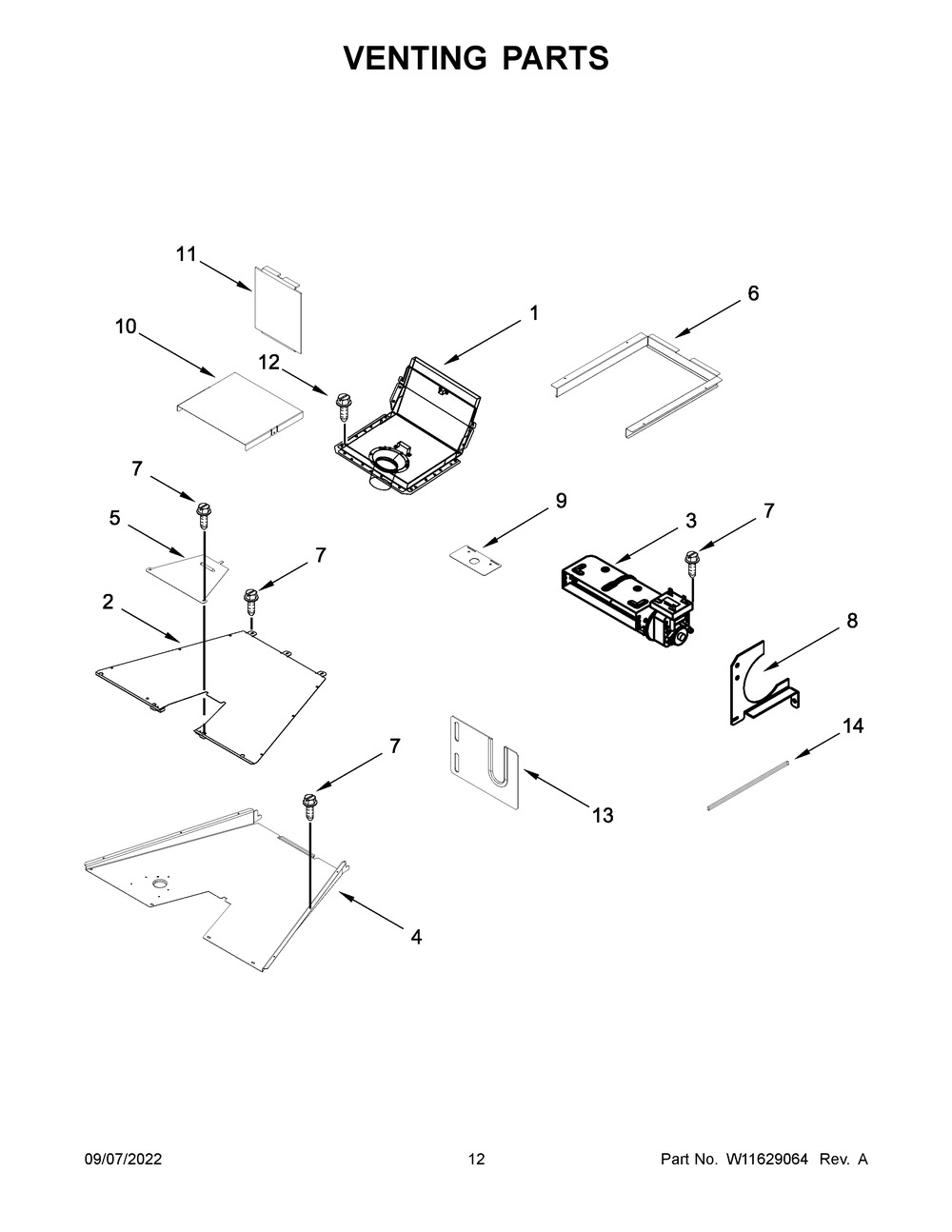 Venting Parts Diagram and Parts List for KFGC558JAV02  KitchenAid Range