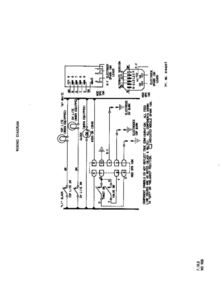 Wiring Diagram Diagram and Parts List for 1423*0A  Roper Range