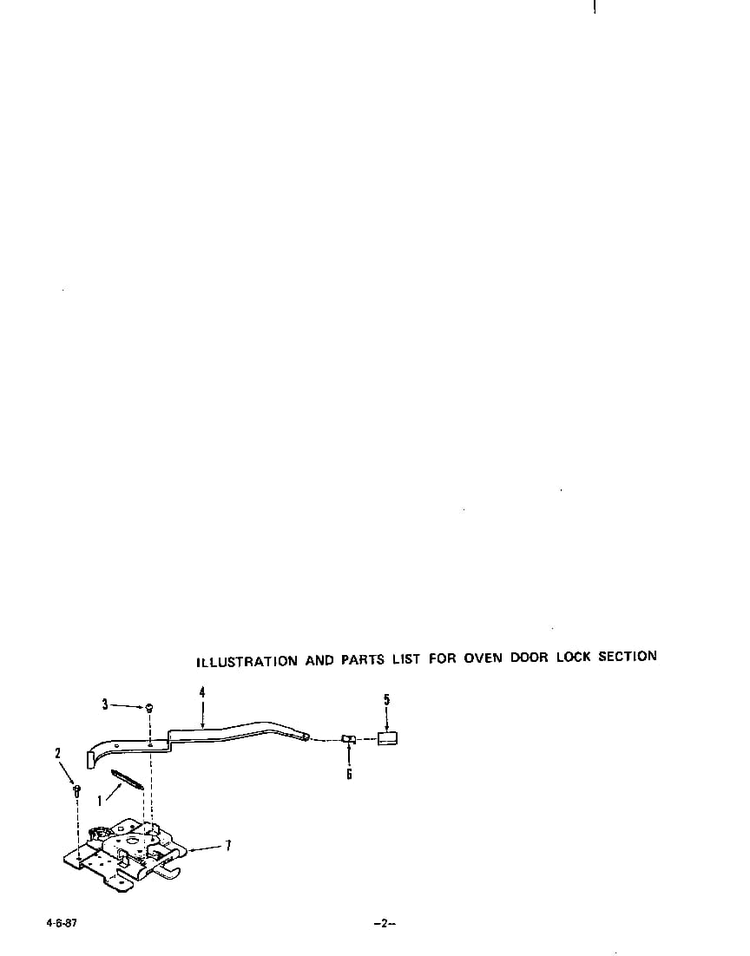 Oven Door Lock Diagram and Parts List for B9307*0  Roper Range