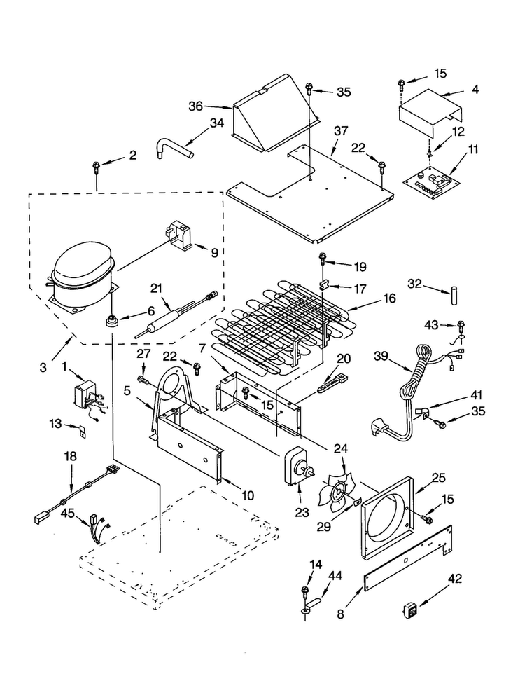 Upper Unit Diagram and Parts List for KBLP36FKS01  KitchenAid Refrigerator