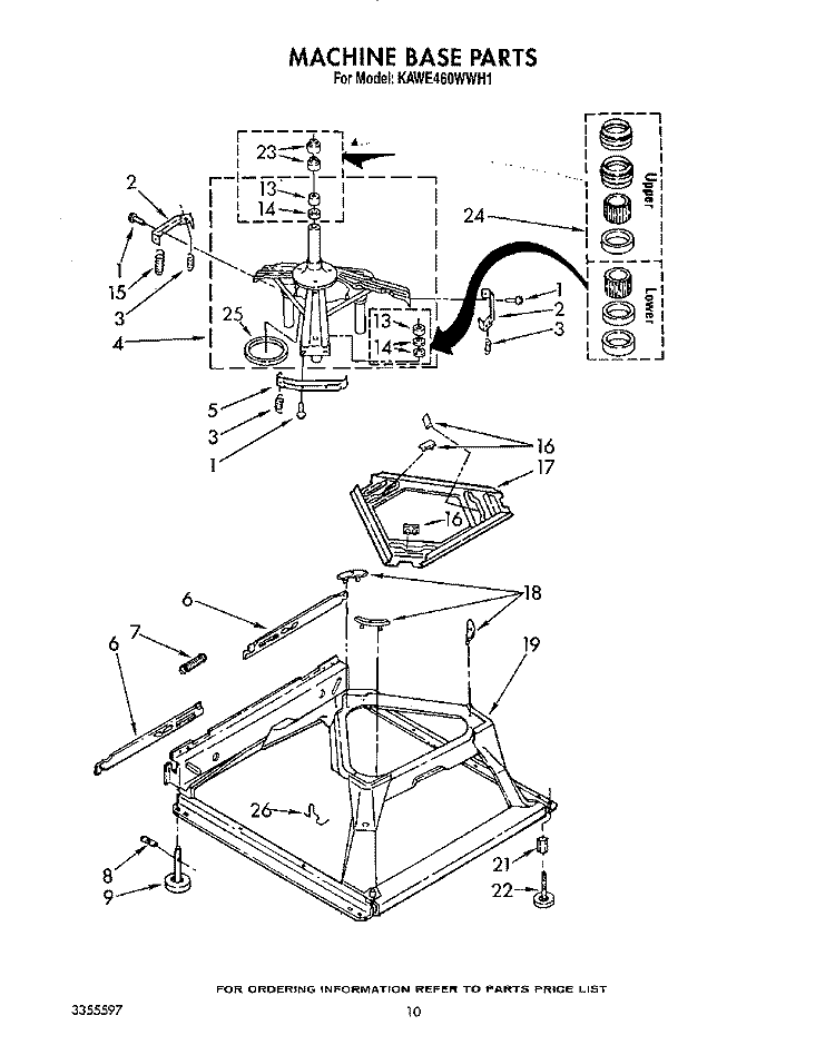 MACHINE BASE Diagram and Parts List for KAWE460WAL1  KitchenAid Washer