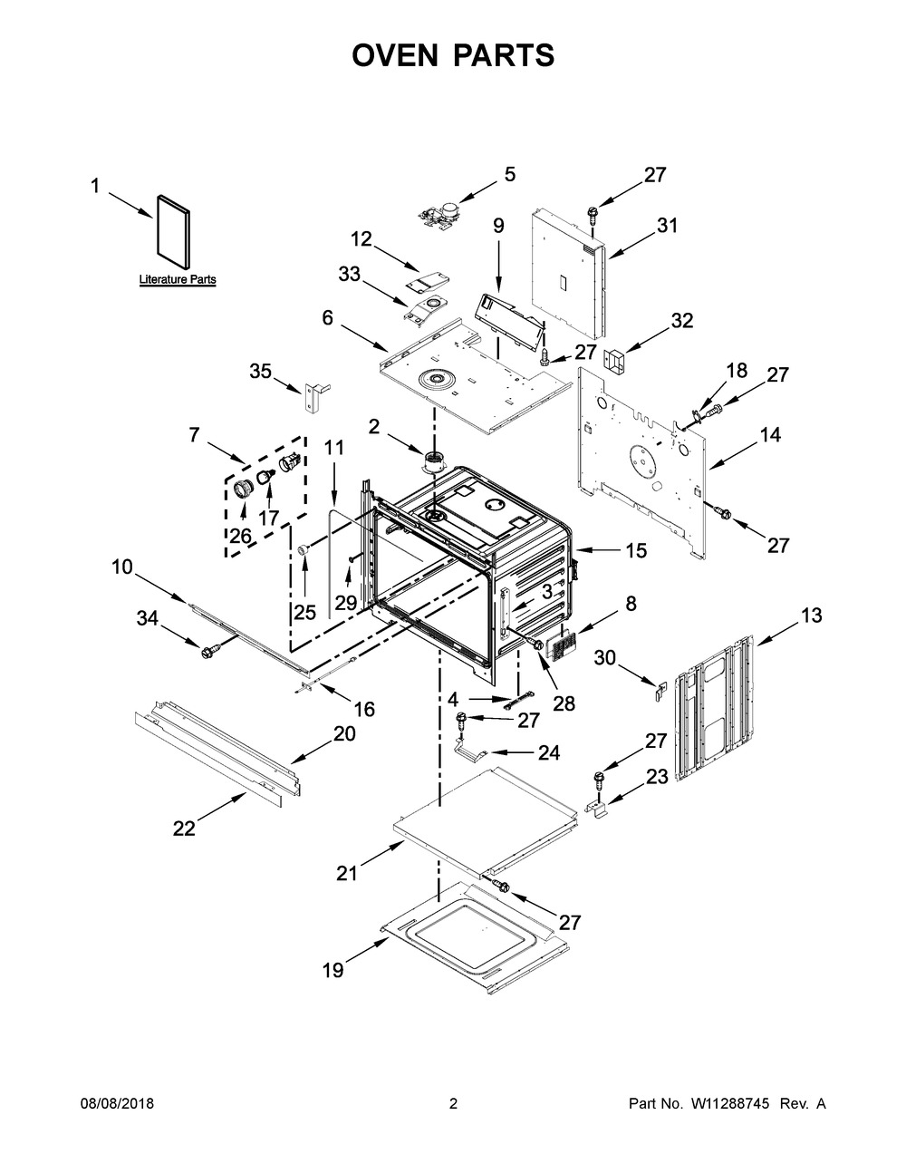 Oven Parts Diagram and Parts List for IBS300DS03  Whirlpool Wall Oven