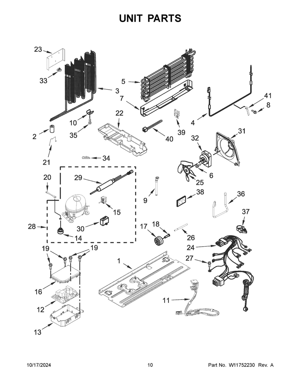 06 - Unit Parts Diagram and Parts List for WRFA60SFHZ05  Whirlpool Refrigerator