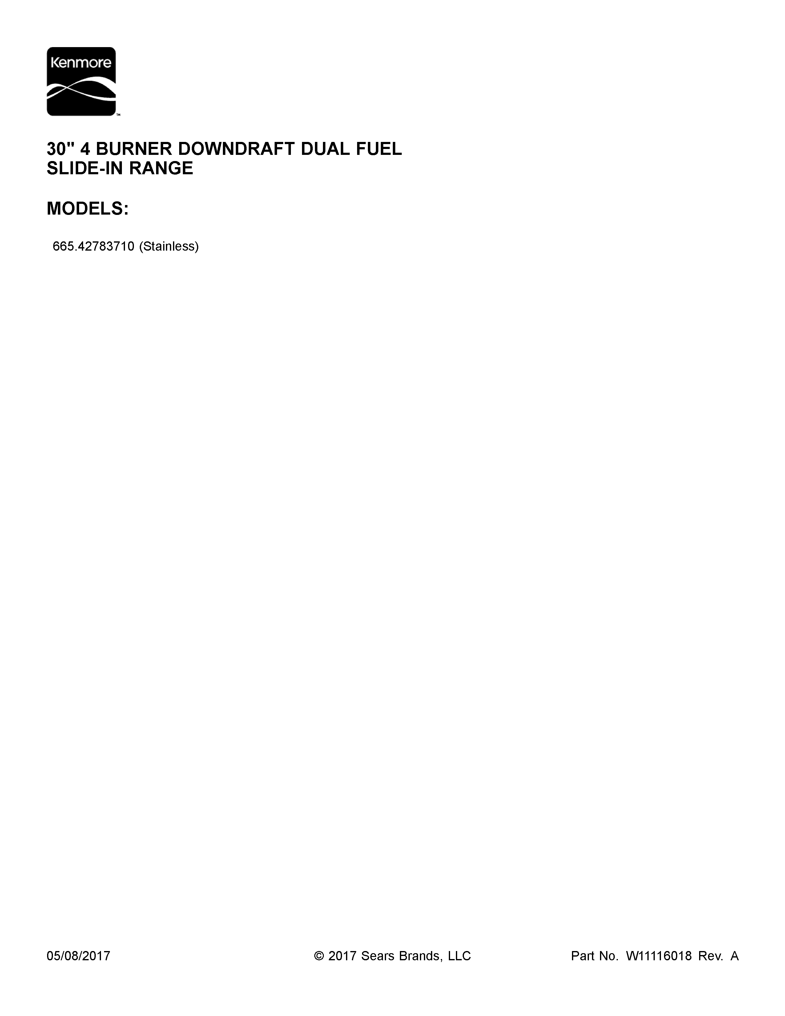 Cover Sheet Diagram and Parts List for 66542783710  Kenmore Range