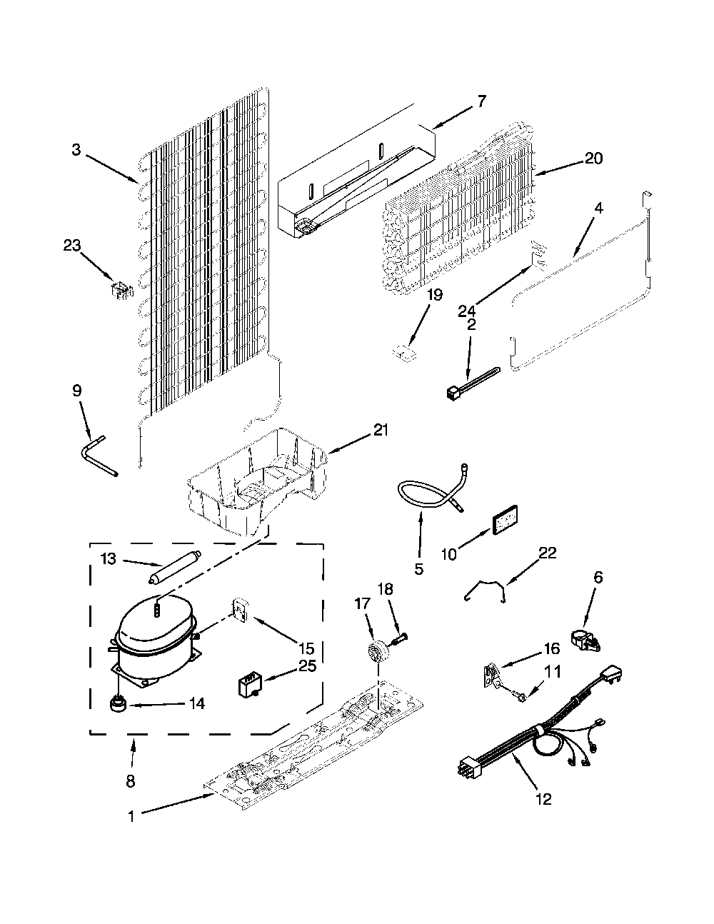 Unit parts Diagram and Parts List for 10676399411  Kenmore Refrigerator