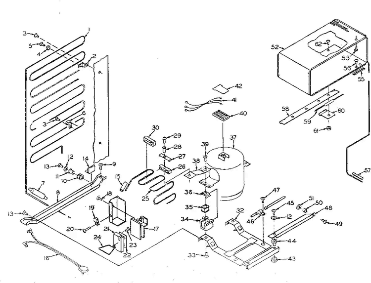 Unit Parts Diagram and Parts List for 106N12CL-1  Kenmore Refrigerator