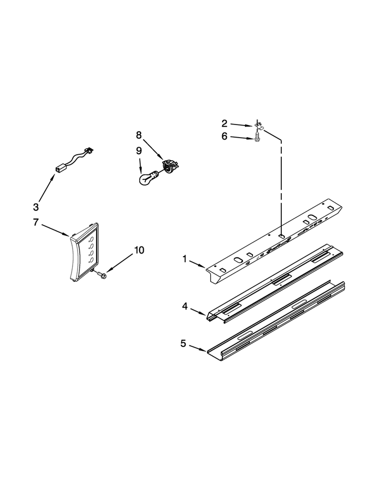 Control Panel Parts Diagram and Parts List for KSSC36QTS08  KitchenAid Refrigerator