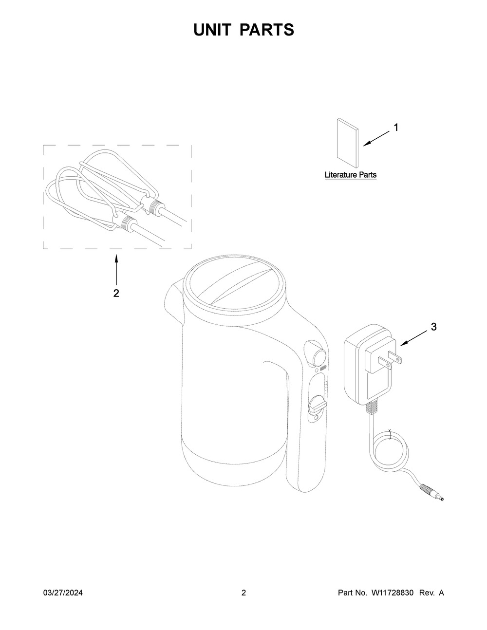 Unit Parts Diagram and Parts List for 5KHMB732BAC0  KitchenAid Mixer