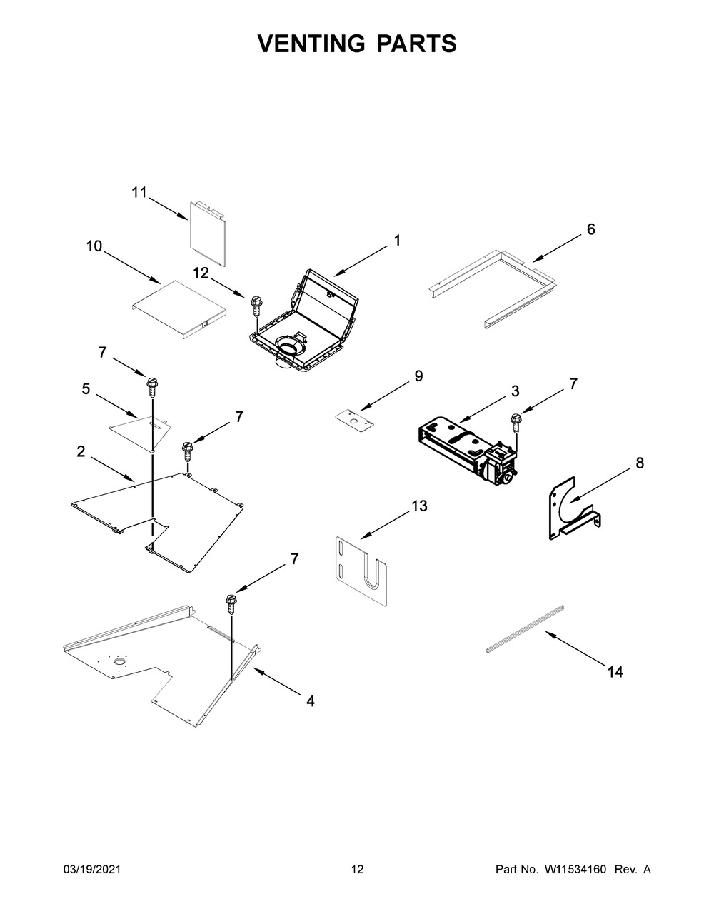 Venting Parts Diagram and Parts List for KFGC558JMB02  Whirlpool Range