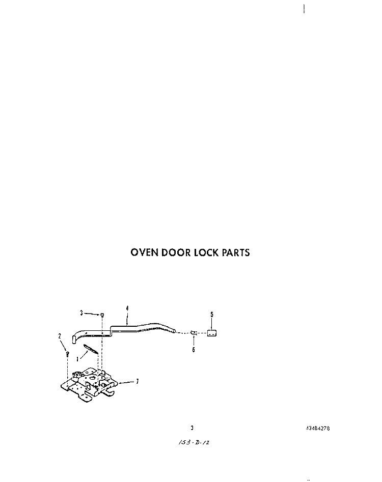 OVEN DOOR LOCK Diagram and Parts List for B9608W3  Roper Wall Oven