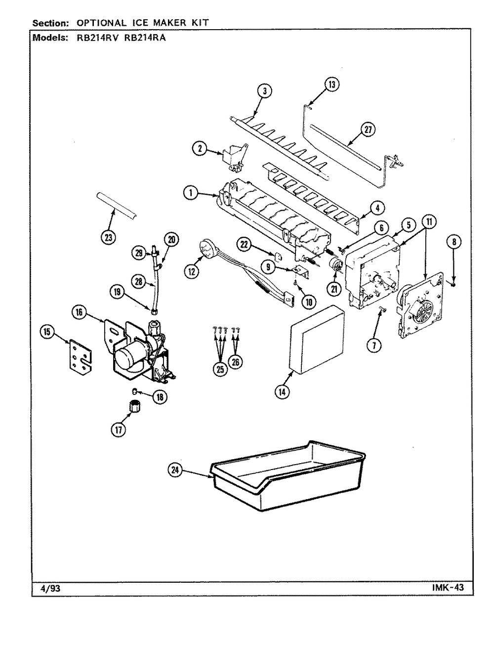 06 - Optional Ice Maker Kit Diagram and Parts List for RB214RA  Whirlpool Refrigerator
