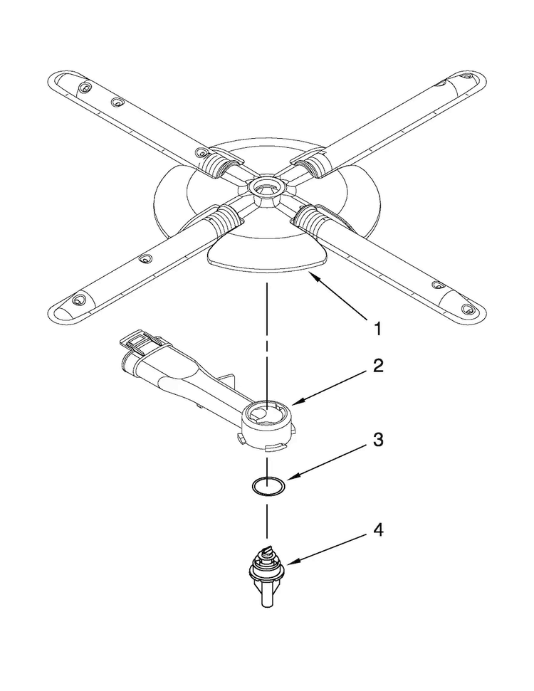 Lower Washarm And Strainer Parts Diagram and Parts List for KUDC10FXBL7  KitchenAid Dishwasher