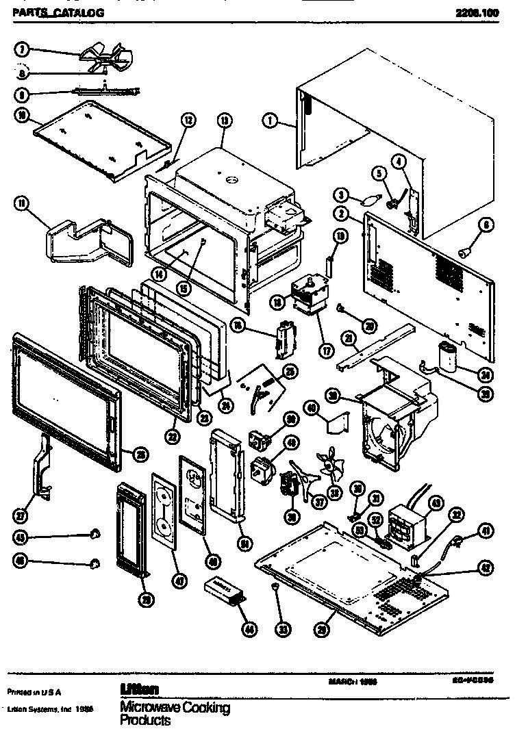 01 - Page 1 Diagram and Parts List for 2208100  Whirlpool Microwave