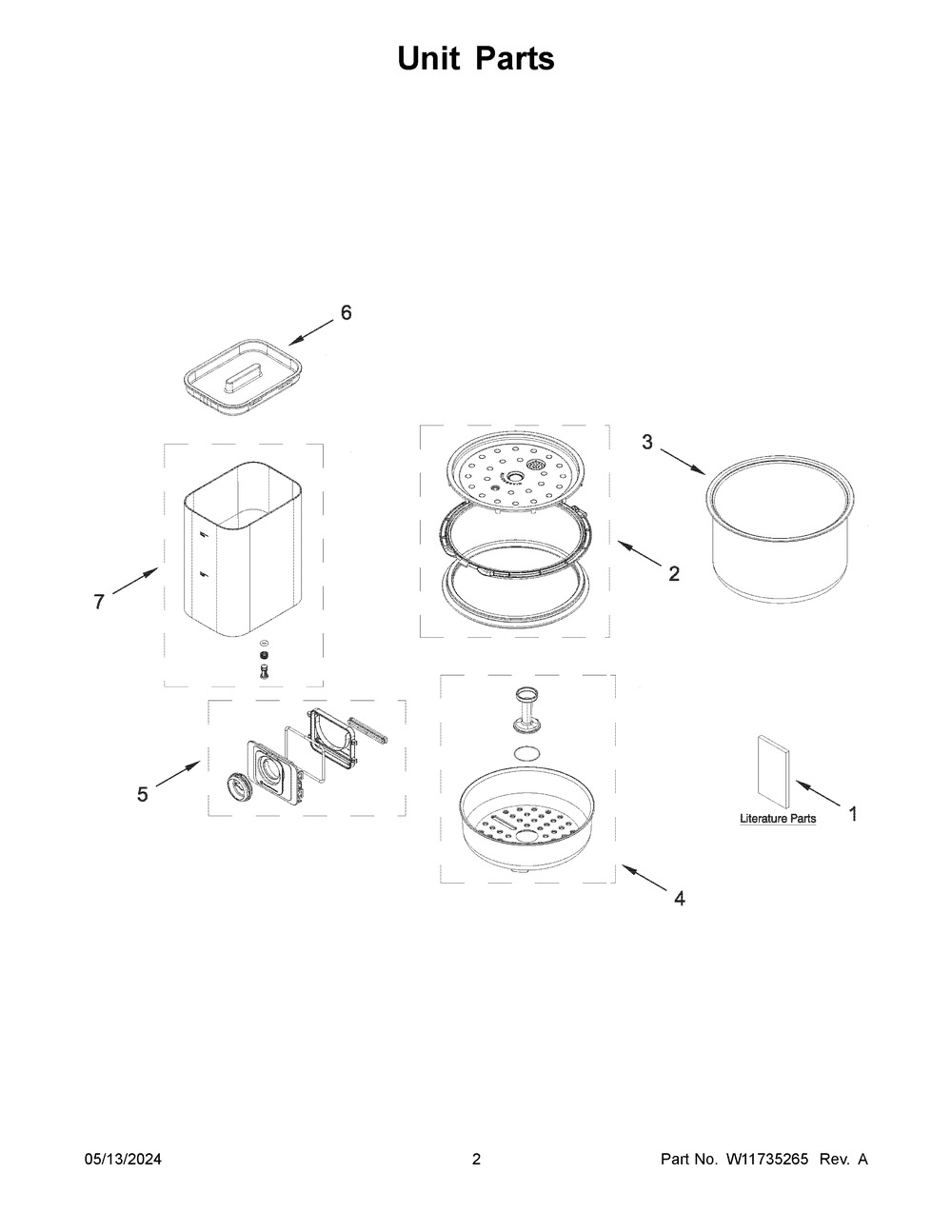 Unit Parts Diagram and Parts List for KGC3155BM0  KitchenAid Slow Cooker