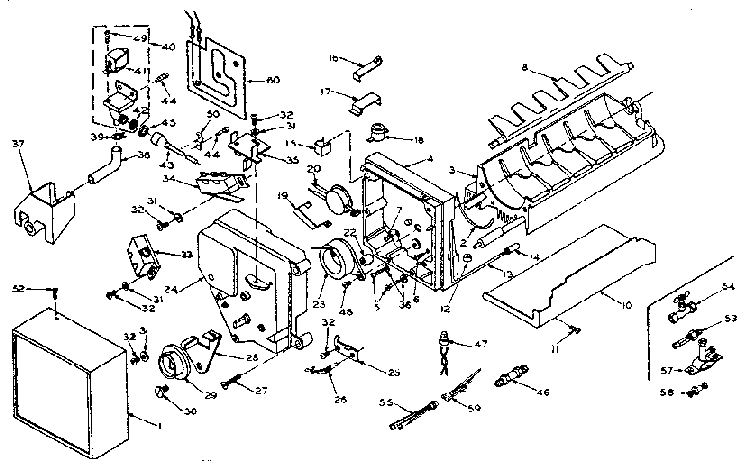 Ice Maker Parts Diagram and Parts List for 106U16EIM1  Kenmore Refrigerator