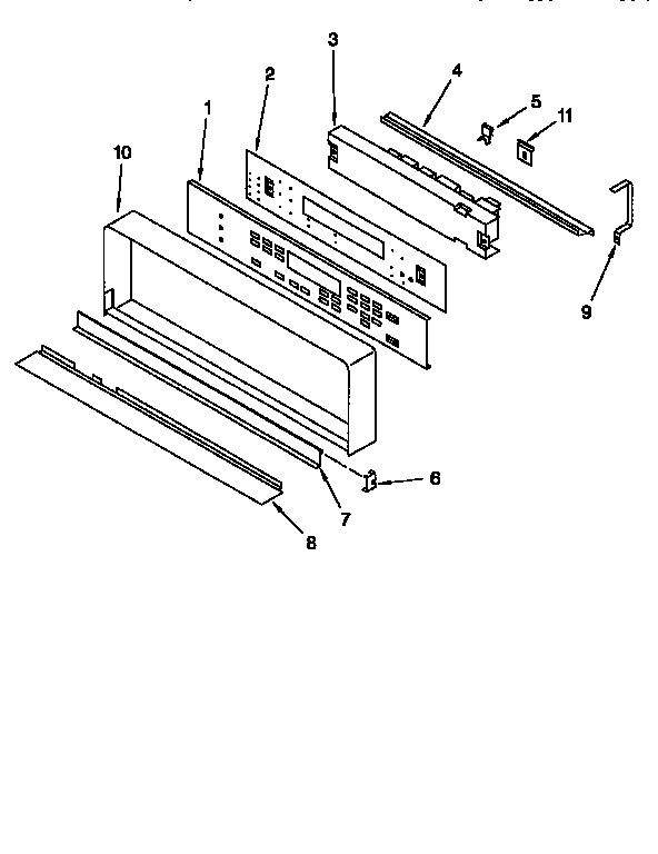 Control Panel Diagram and Parts List for KEBI271BWH3  KitchenAid Wall Oven