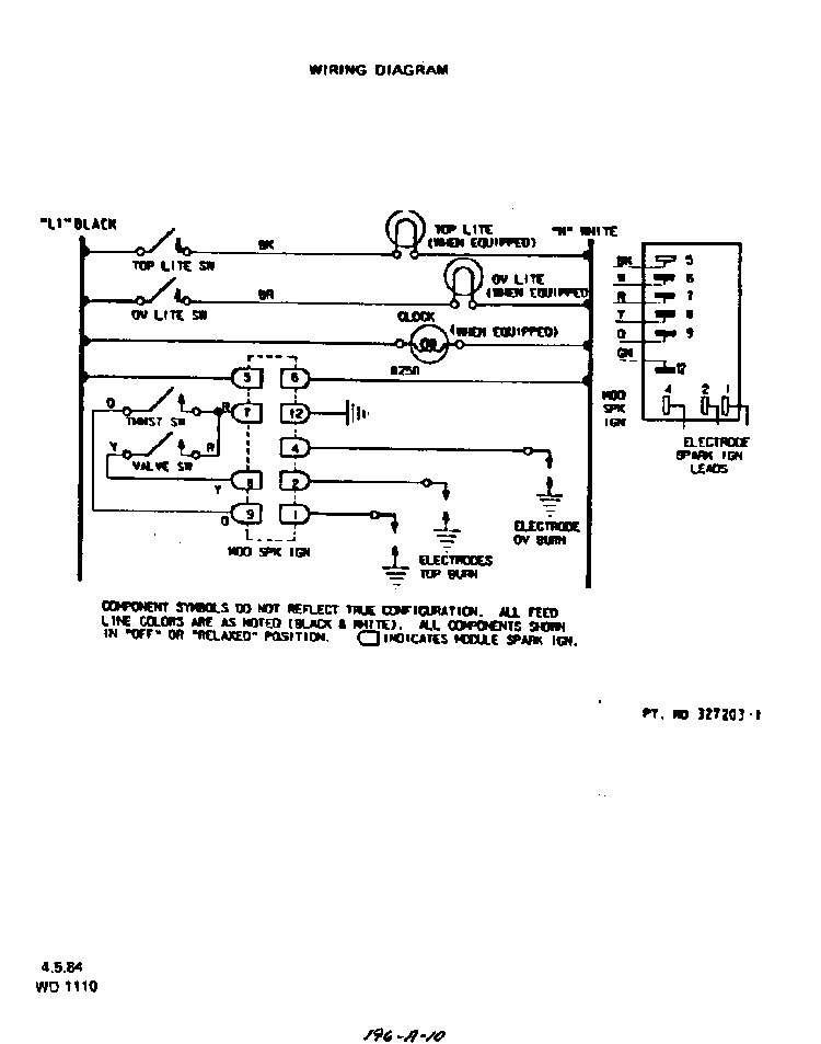 Wiring Diagram Diagram and Parts List for F4357*0  Roper Range