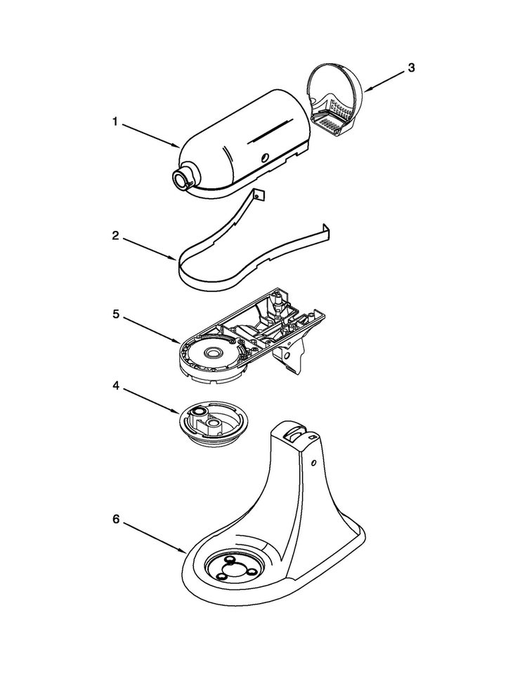 Color Variation Parts Diagram and Parts List for 5KSM156AAZ0  KitchenAid Mixer