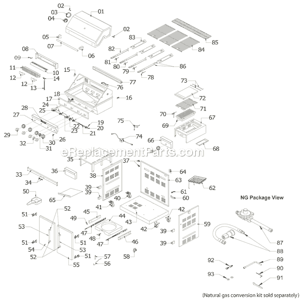 Page A Diagram and Parts List for 720-0733  KitchenAid Grill