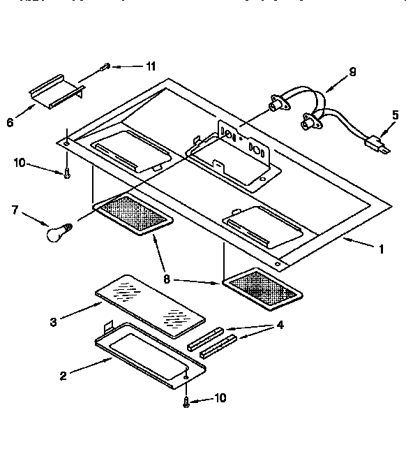 Ventilation Diagram and Parts List for KHWS105BBL0  KitchenAid Microwave