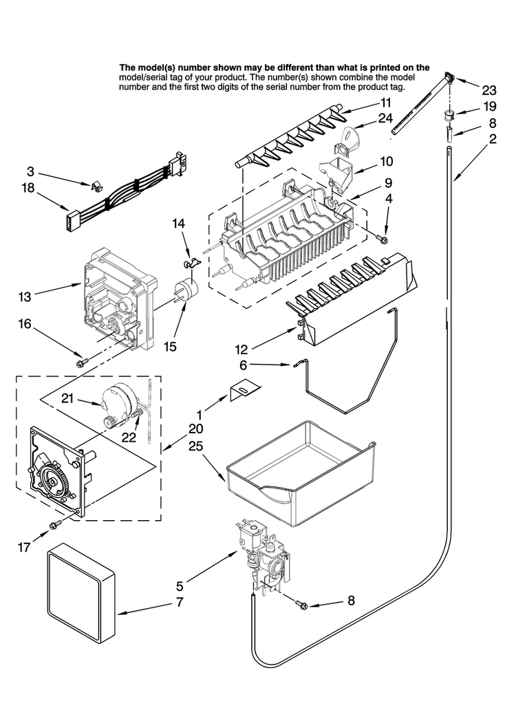 Icemaker Parts, Optional Parts Diagram and Parts List for KBRS22KTSS11  KitchenAid Refrigerator