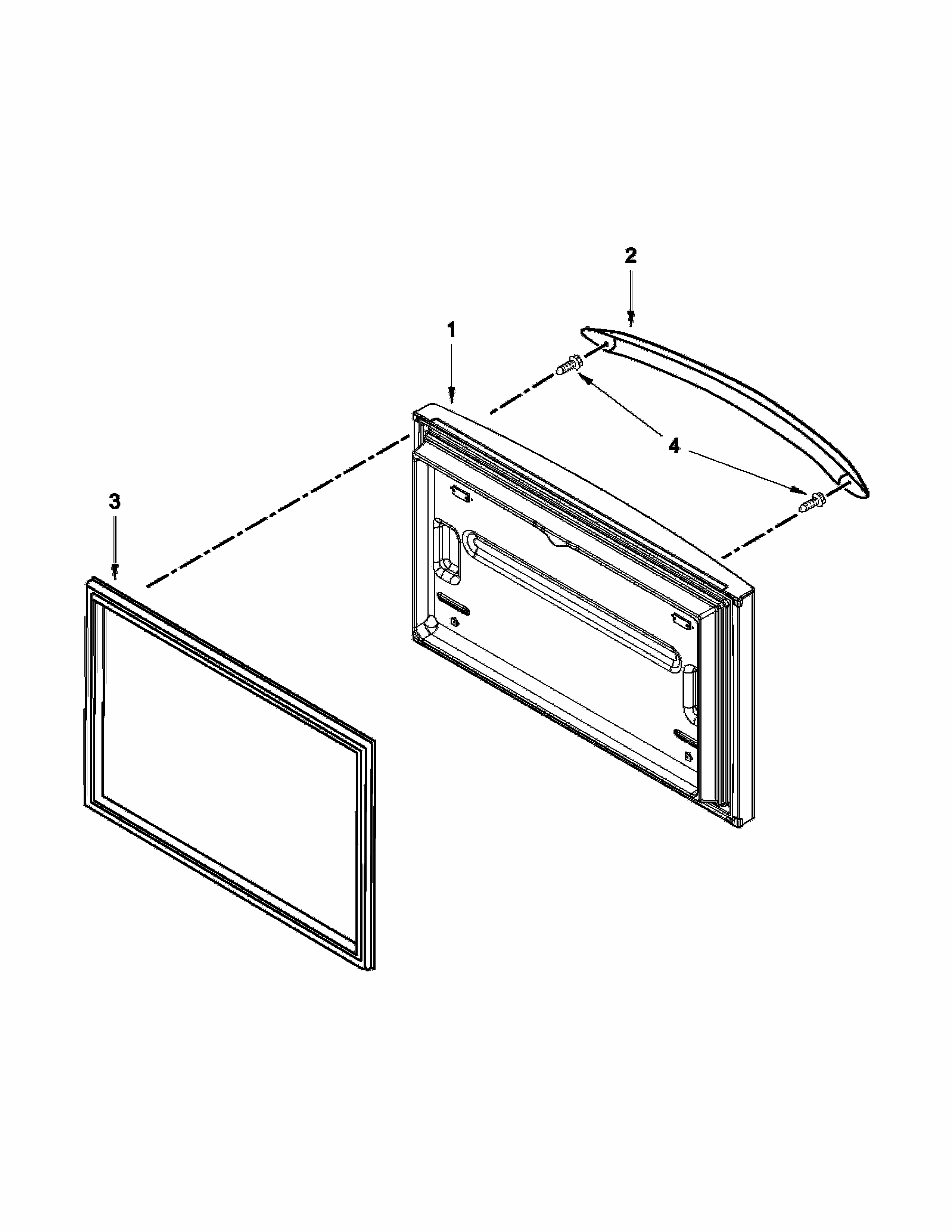 Freezer Door Parts Diagram and Parts List for 59679463410  Kenmore Refrigerator