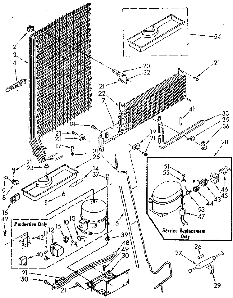 Unit Diagram and Parts List for ET18NKXSN05  Whirlpool Refrigerator