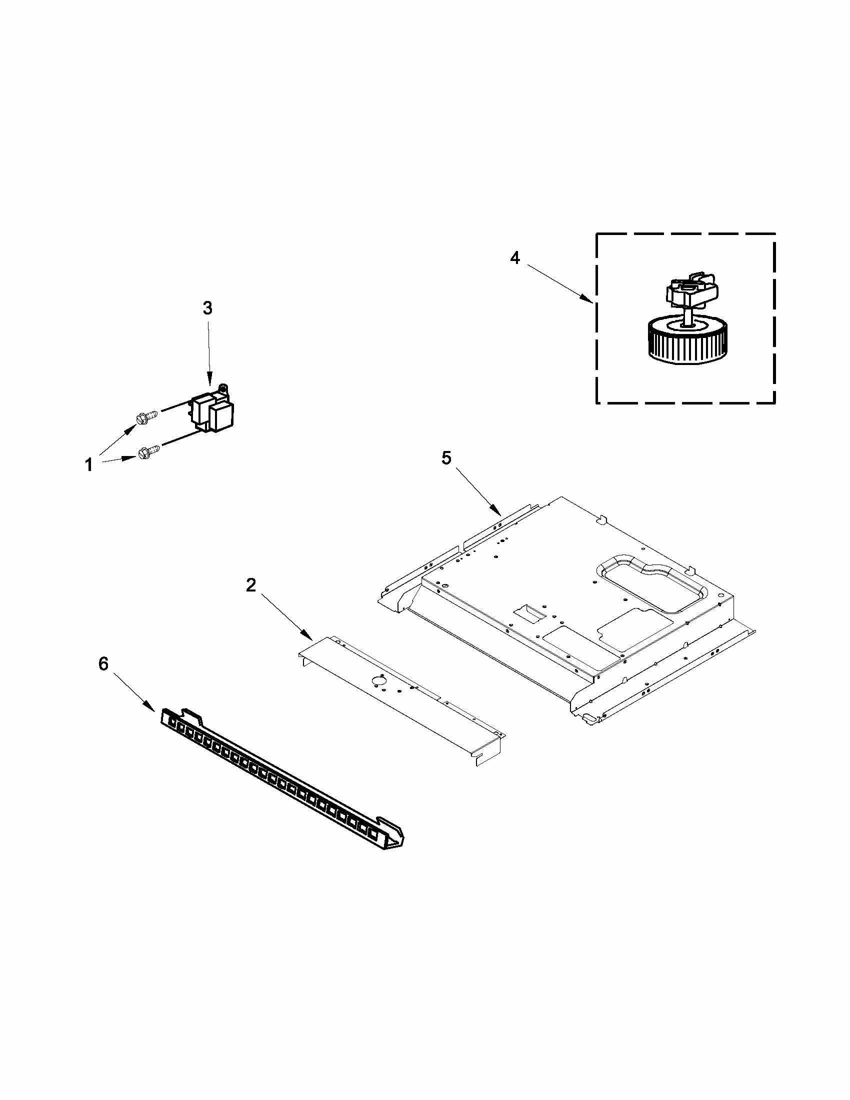 Top Venting Parts Diagram and Parts List for IBMS1455DS00  Whirlpool Microwave