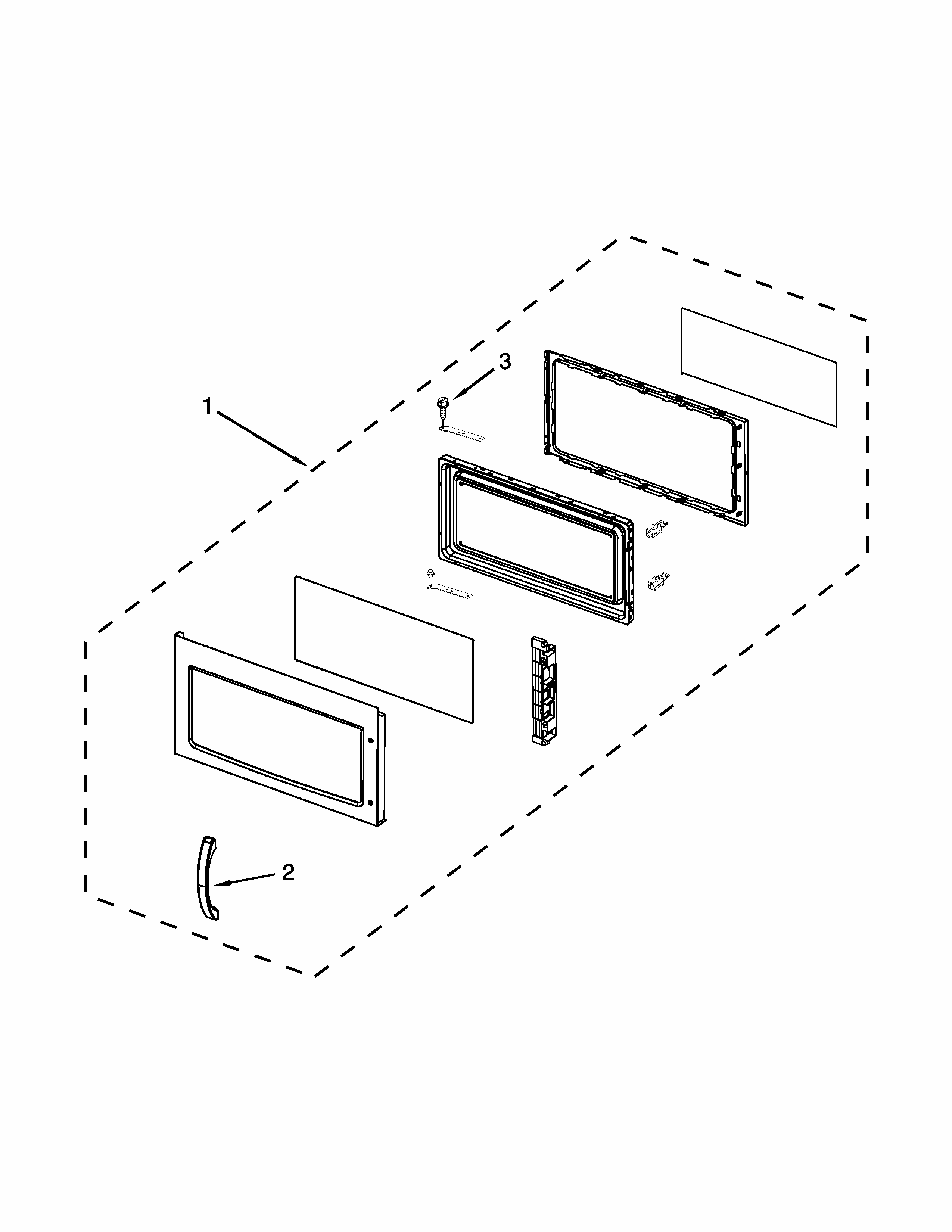 Door Parts Diagram and Parts List for IMH16XWS5  Whirlpool Microwave