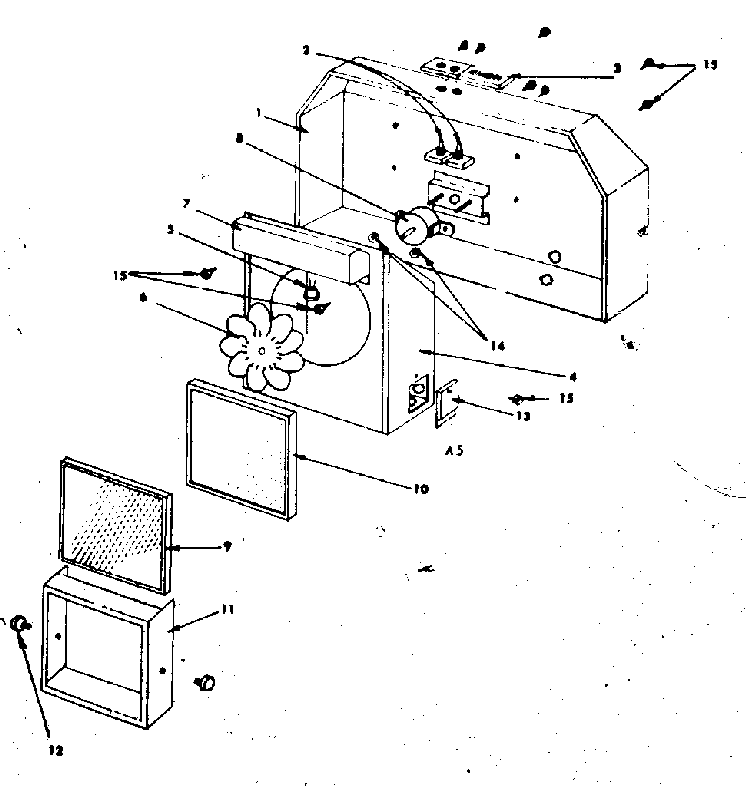 Range Hood Assembly Diagram and Parts List for 1555346741  Kenmore Range Hood