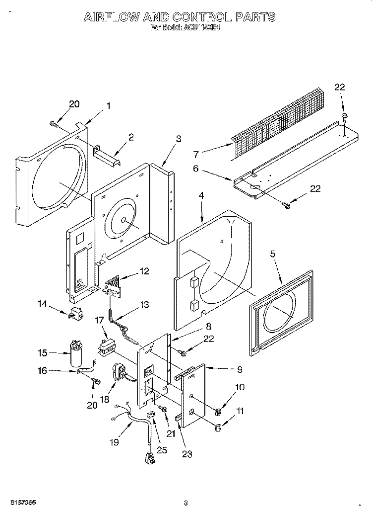 SECTION Diagram and Parts List for ACU114XE4  Whirlpool Air Conditioner