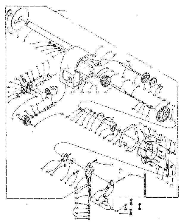 Gear Case Assembly Diagram and Parts List for 1105806900  Kenmore Iron