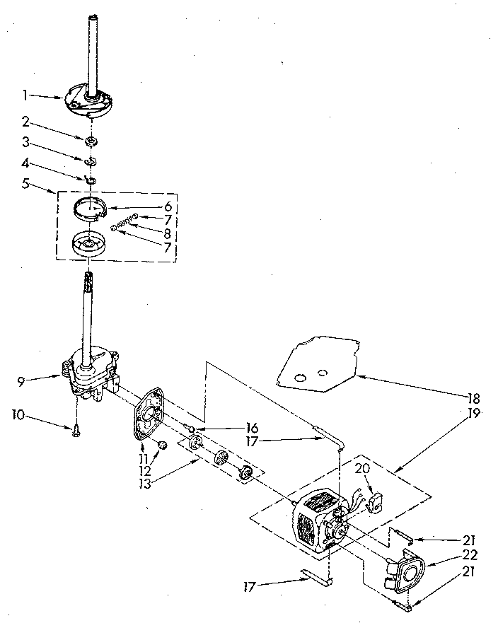 Brake, Clutch, Gearcase, Motor And Pump Diagram and Parts List for LA5580XSG1  Whirlpool Washer