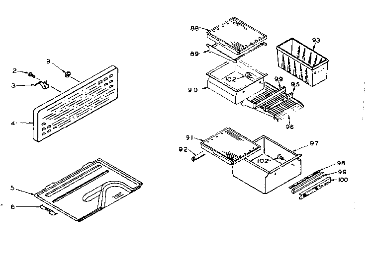 Refrigerator Cabinet Parts Diagram and Parts List for 106U16G1  Kenmore Refrigerator