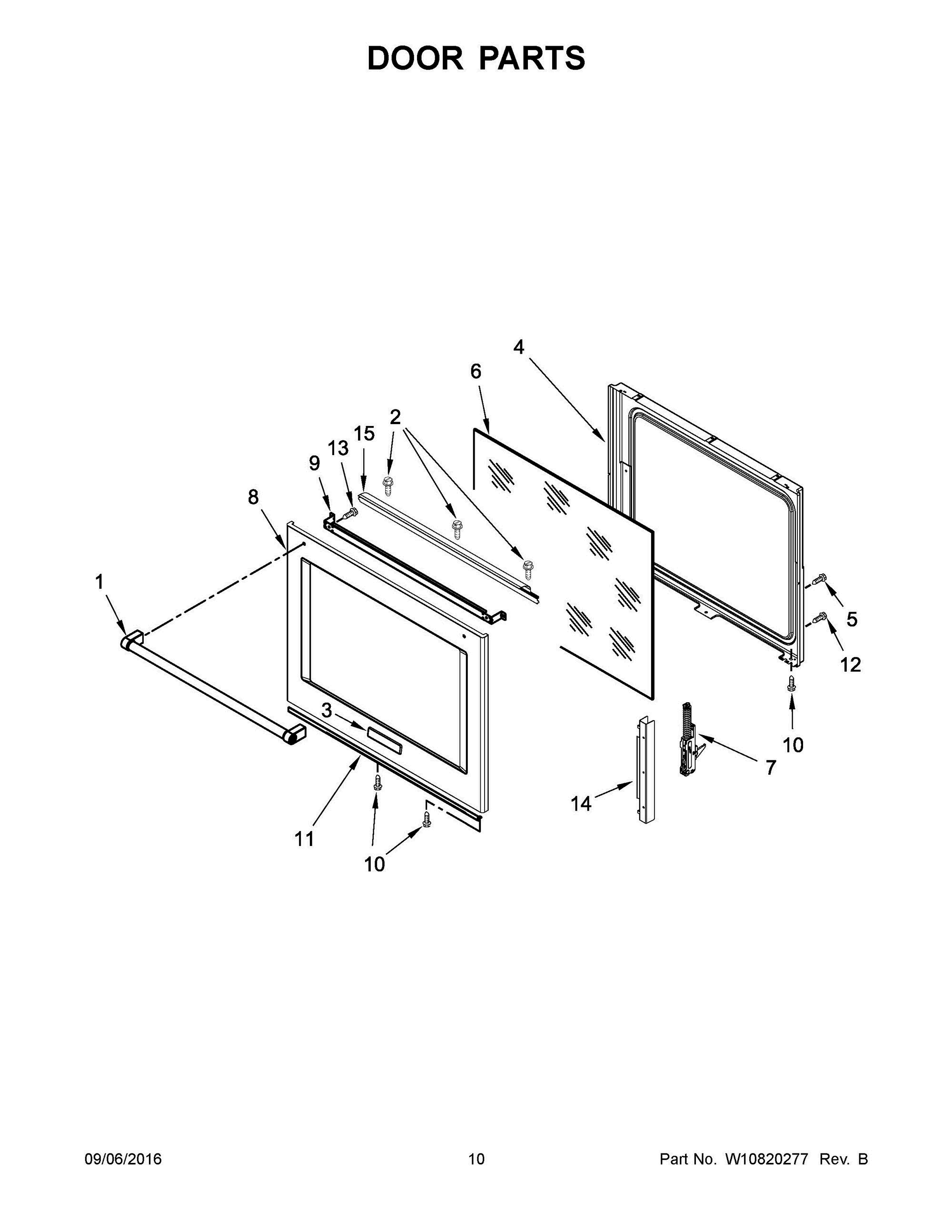 06 - DOOR PARTS Diagram and Parts List for YKSDG950ESS0  Whirlpool Range