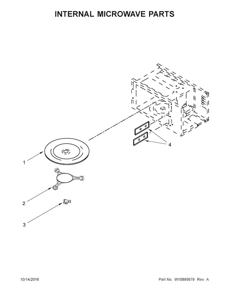Internal Microwave Parts Diagram and Parts List for WOC95EC0AB04  Whirlpool Microwave