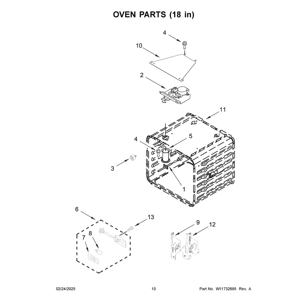Oven Parts (18 In) Diagram and Parts List for KFDC558JMB03  KitchenAid Range
