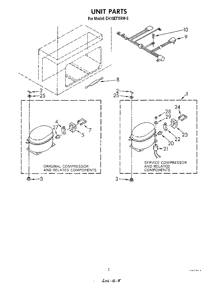 SECTION Diagram and Parts List for EH15EFXRW5  Whirlpool Freezer