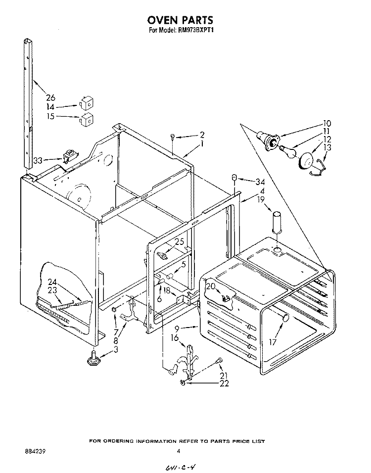 OVEN Diagram and Parts List for RM973BXPT1  Whirlpool Microwave Oven Combo