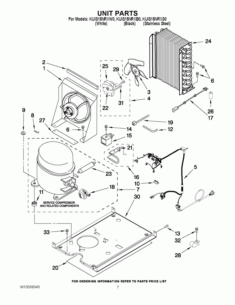 UNIT PARTS Diagram and Parts List for KUIS15NRXS0  KitchenAid Ice Maker