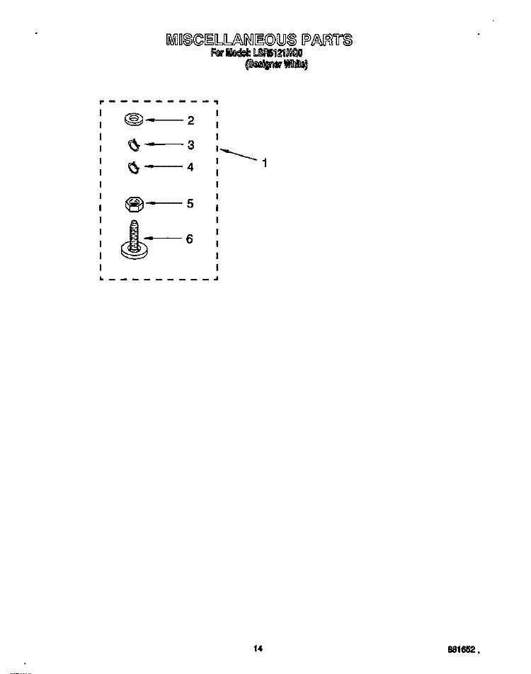 MISCELLANEOUS, OPTIONAL Diagram and Parts List for LSR5121HQ0  Whirlpool Washer