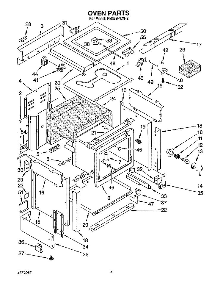 SECTION Diagram and Parts List for RS363PXYH2  Whirlpool Range
